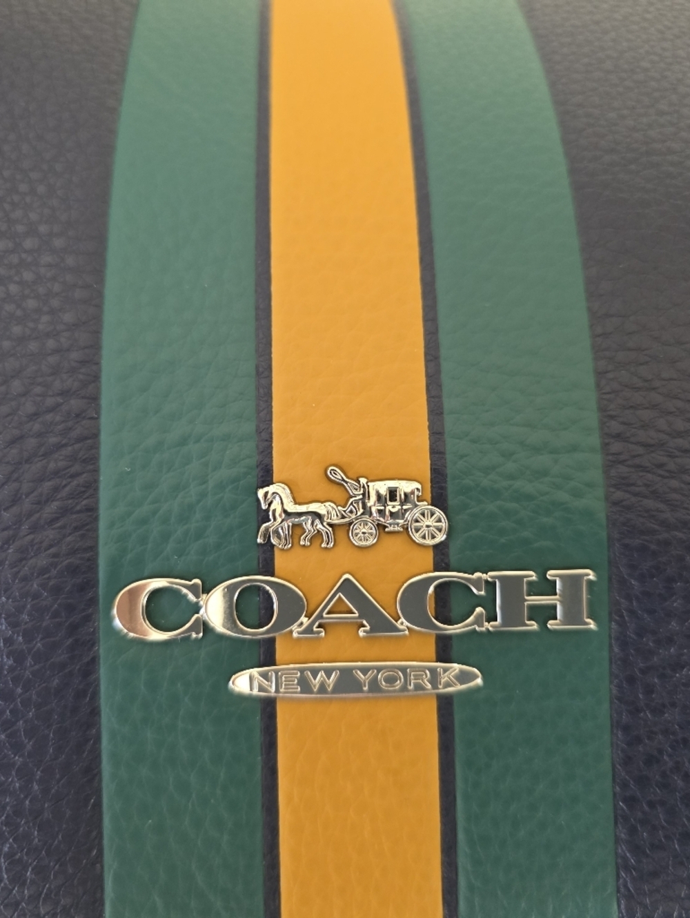 Coach Jes Hobo Cadet Multi Varsity Stripe Pebbled Leather Shoulder Bag - Picture 14 of 14